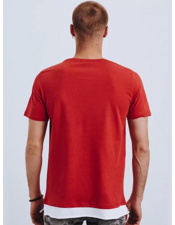 T-shirt męski z nadrukiem czerwony Dstreet RX4651