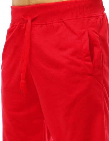 Krótkie spodenki dresowe męskie czerwone SX0844