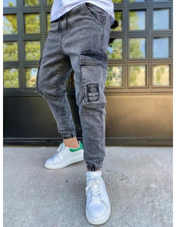 Spodnie męskie jeansowe typu bojówki ciemnoszare Dstreet UX3311