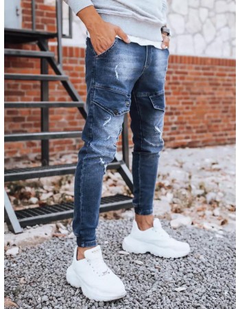 Spodnie męskie jeansowe typu bojówki niebieskie Dstreet UX3281