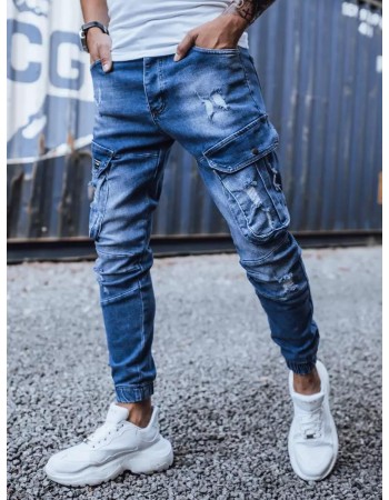 Pánské nákladní kalhoty džínové modré Dstreet UX3263