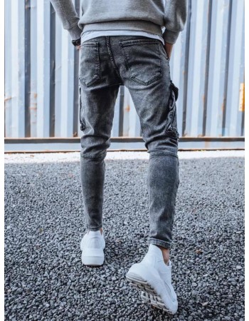 Pánské nákladní kalhoty džínové tmavě šedé Dstreet UX3260