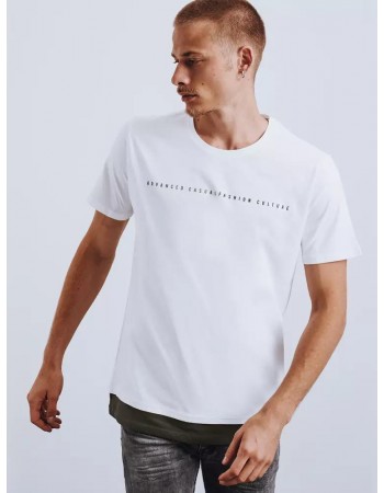 T-shirt męski z nadrukiem biały Dstreet RX4641