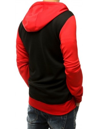 Bluza męska rozpinana z kapturem czerwona BX4849
