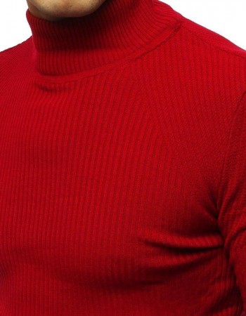 Sweter męski półgolf czerwony WX1432