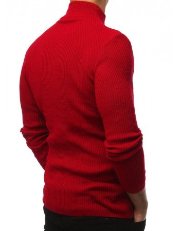 Sweter męski półgolf czerwony WX1432