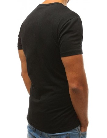 T-shirt męski z nadrukiem czarny RX3763
