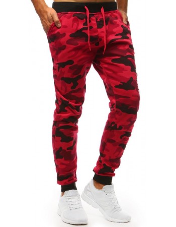 Spodnie dresowe męskie camo czerwone Dstreet UX3516