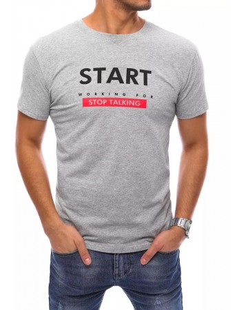 T-shirt męski jasnoszary Dstreet RX4738