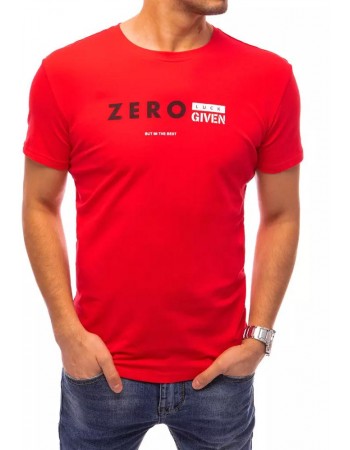 T-shirt męski z nadrukiem czerwony Dstreet RX4742