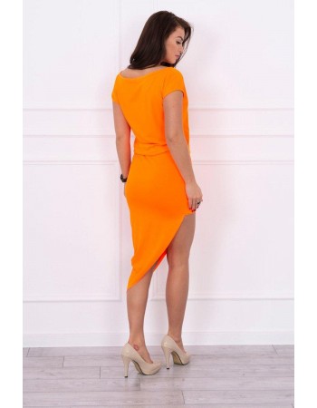 Asymetrické šaty oranžový neón, Oranžový / Neon