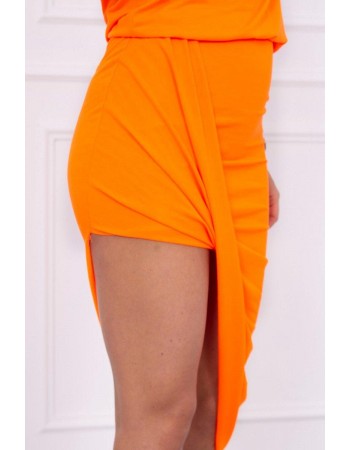 Asymetrické šaty oranžový neón, Oranžový / Neon