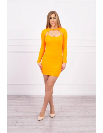Šaty sú vybavené - rebrovanie oranžový neón, Oranžový / Neon