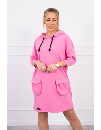 Šaty s kapucňou svetlo ružová, Bystrý / Ružový