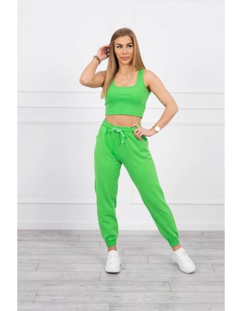 Súprava top+nohavice zelený neón, Zelená / Neon