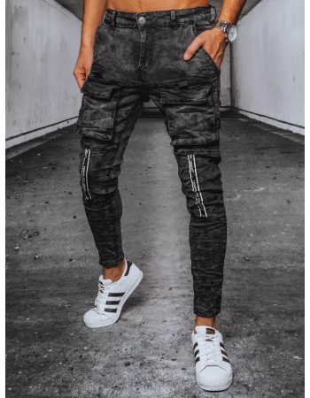 Spodnie męskie jeansowe bojówki czarne Dstreet UX3580