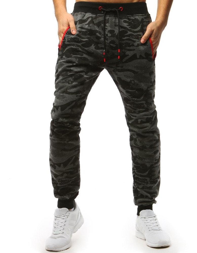 Spodnie męskie dresowe camo antracytowe Dstreet UX3533