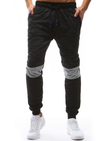 Spodnie męskie dresowe camo czarne Dstreet UX3630