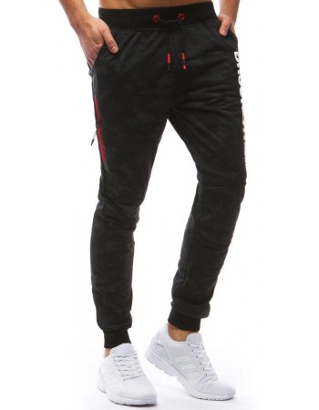 Spodnie męskie dresowe camo czarne Dstreet UX3631
