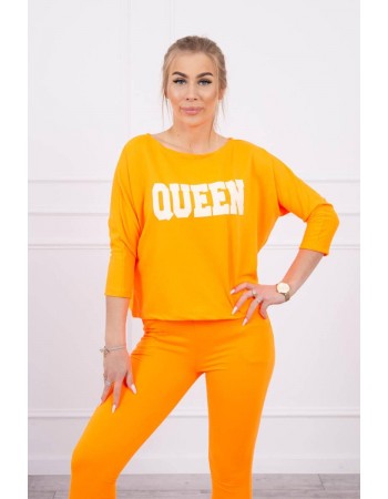 Sada s potlačou Queen oranžový neón, Oranžový / Neon
