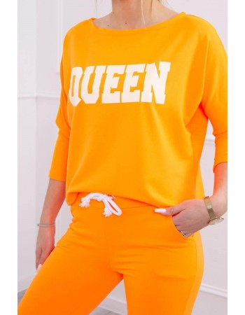 Sada s potlačou Queen oranžový neón, Oranžový / Neon