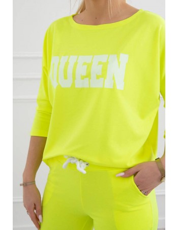 Sada s potlačou Queen žltý neón, Neon Žltá