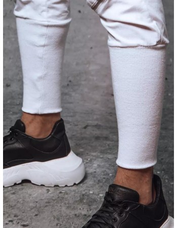 Spodnie męskie joggery białe Dstreet UX3664