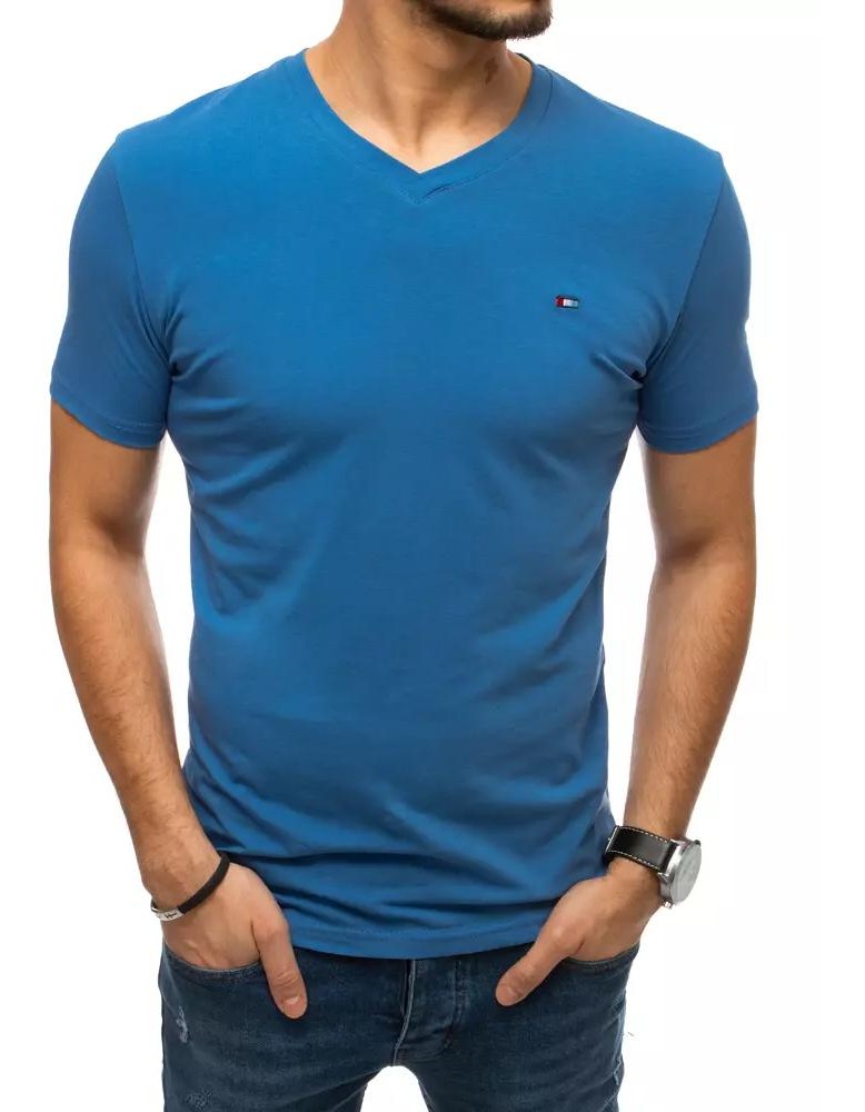 T-shirt męski gładki niebieski Dstreet RX4790