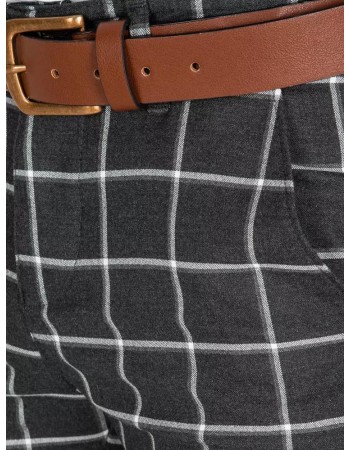 Spodnie męskie chinosy w kratę ciemnoszare Dstreet UX3695