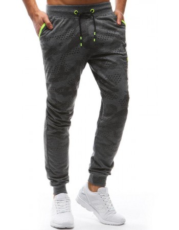 Spodnie męskie dresowe camo antracytowe Dstreet UX3718