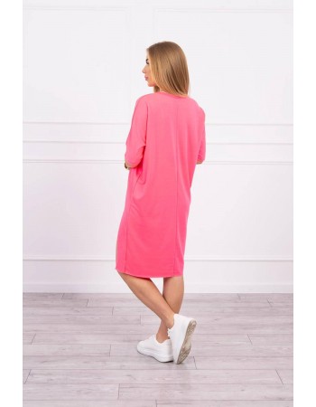 Oversize šaty ružový neón, Ružová neon