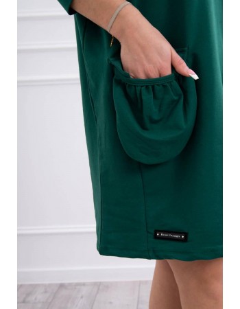 Šaty s kapucňou zelená, Zelená