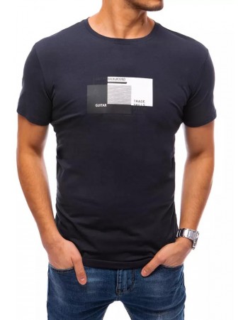 T-shirt męski z nadrukiem granatowy Dstreet RX4717