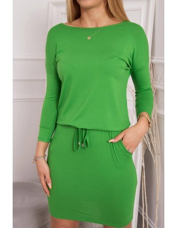 Viskózové šaty zviazané v páse svetlozelená, Bystrý / Zelená