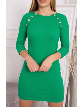 Šaty s ozdobnými gombíkmi svetlozelená, Bystrý / Zelená