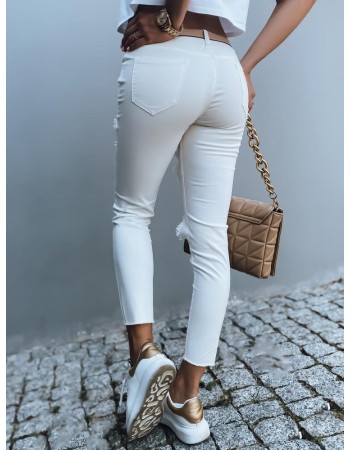 Spodnie damskie PROMISE białe Dstreet UY1253