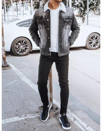 Kurtka męska zimowa jeansowa czarna Dstreet TX4230