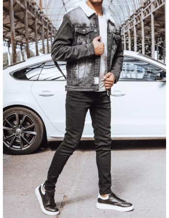 Kurtka męska zimowa jeansowa czarna Dstreet TX4230