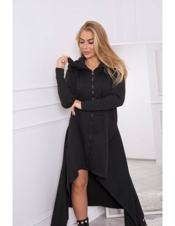 Zateplené šaty s dlhšími stranami čierna, Čierna