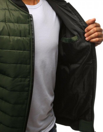 Pánská bunda prošívaná bomber jacket zelená Dstreet TX2211A