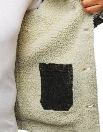 Zateplená pánska džínsová bunda (tx2834) - grafitová, veľ. M