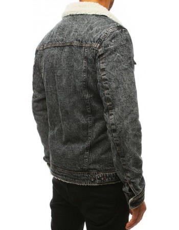 Zateplená pánska džínsová bunda (tx2834) - grafitová, veľ. S