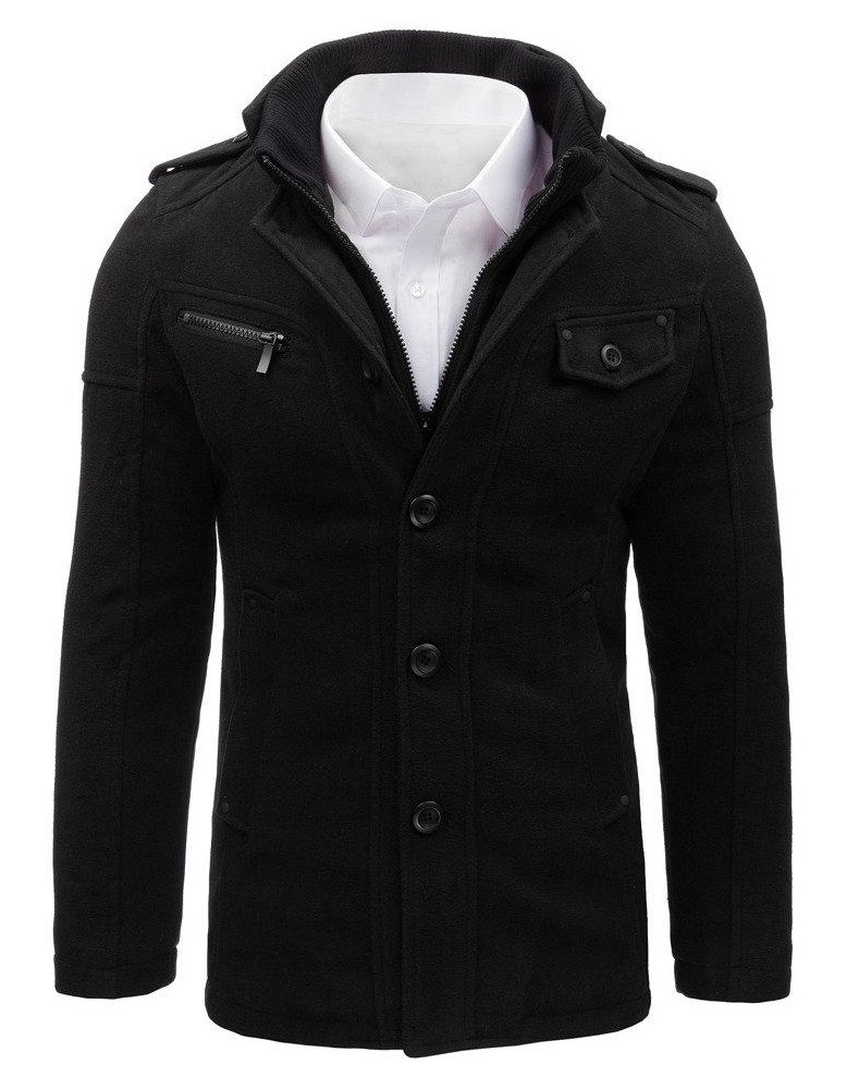 Čierny pánsky kabát (cx0399), veľ. XL