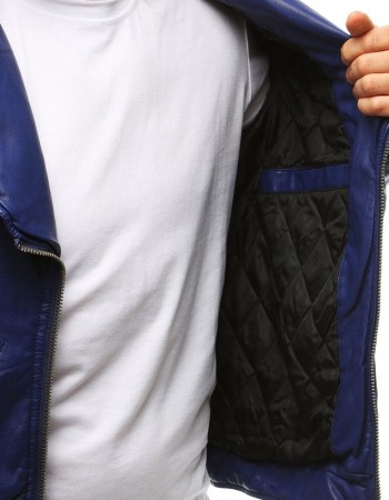 Modrá koženková pánska bunda (tx2621), veľ. L