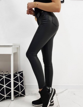 Spodnie damskie woskowane BALI czarne UY0217