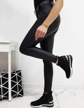 Spodnie damskie woskowane BALI czarne UY0217